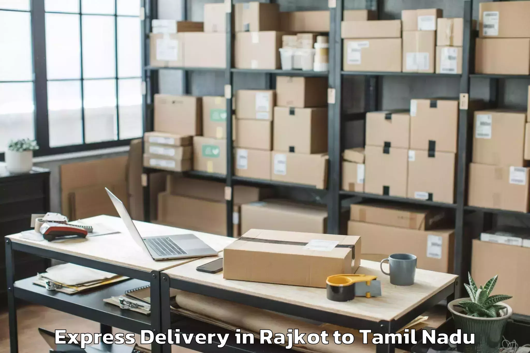 Book Rajkot to Central University Of Tamil Na Express Delivery